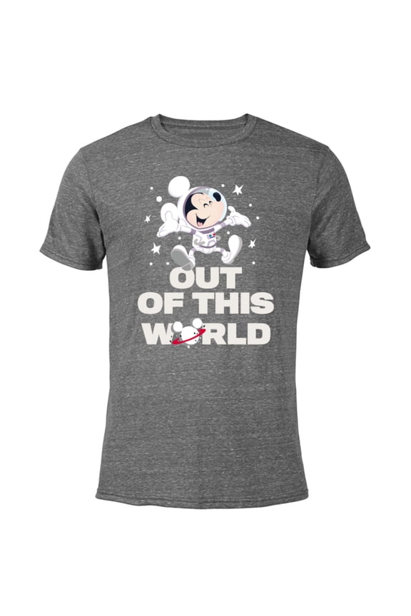 Astronaut Mickey Mouse Out of This World - Short Sleeve Blended T-Shirt for Adults - Customized-Dark Heather
