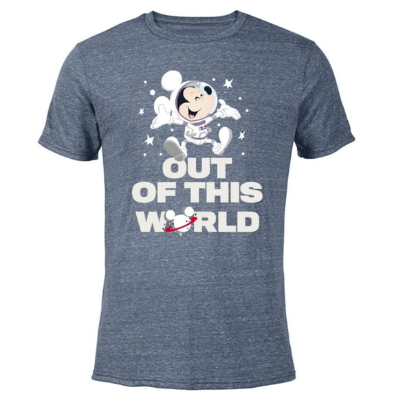 Disney Astronaut Mickey Mouse Out of This World - Short Sleeve Blended T-Shirt for Adults - Customized-Navy Heather