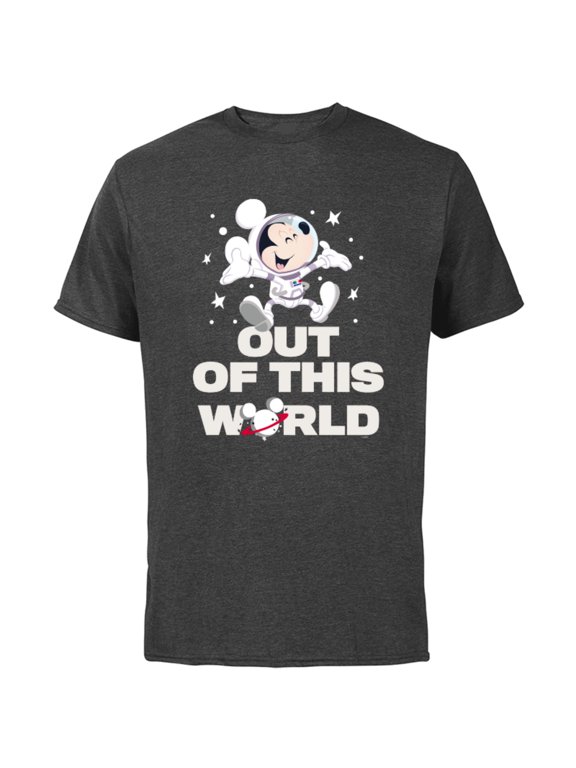Astronaut Mickey Mouse Out of This World - Short Sleeve Cotton T-Shirt for Adults - Customized-Charcoal