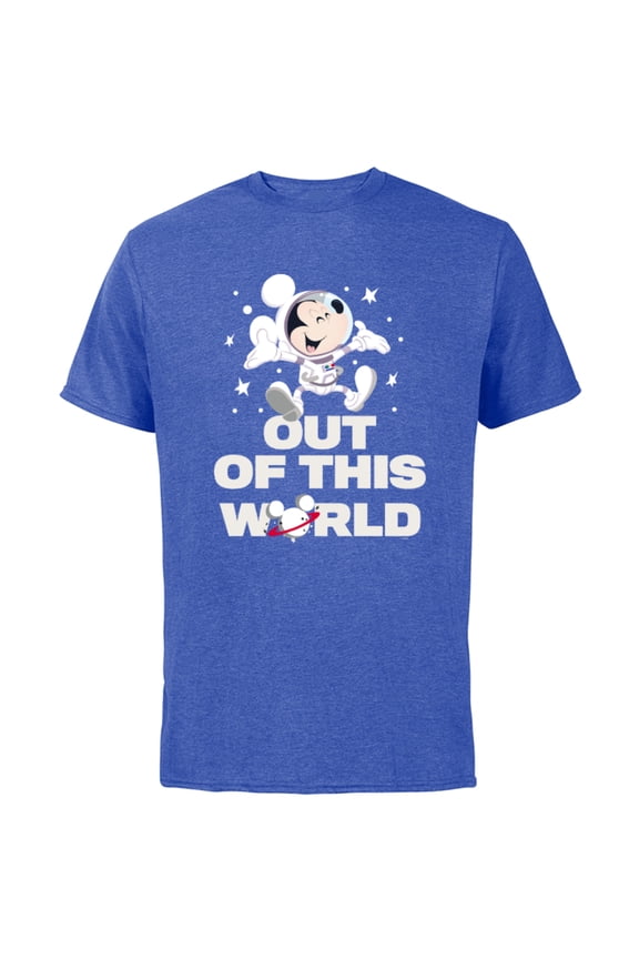 Astronaut Mickey Mouse Out of This World - Short Sleeve Cotton T-Shirt for Adults - Customized-Royal Heather