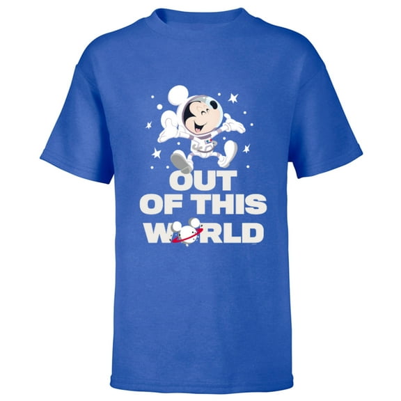 Disney Astronaut Mickey Mouse Out of This World - Short Sleeve T-Shirt for Kids - Customized-Royal
