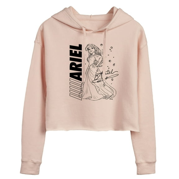 Disney - Autograph Ariel  - Juniors Cropped Pullover Hoodie