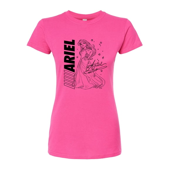 Disney - Autograph Ariel  - Juniors Fitted Graphic T-Shirt