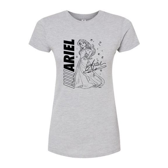 Disney - Autograph Ariel  - Juniors Fitted Graphic T-Shirt