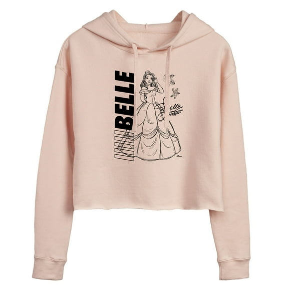 Disney - Autograph Belle - Juniors Cropped Pullover Hoodie
