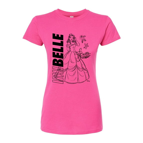 Disney - Autograph Belle - Juniors Fitted Graphic T-Shirt