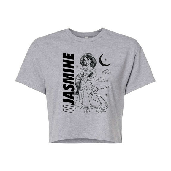 Disney - Autograph Jasmine  - Juniors Cropped Cotton Blend T-Shirt