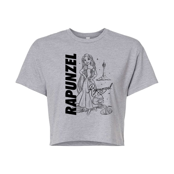 Disney - Autograph Rapunzel - Juniors Cropped Cotton Blend T-Shirt