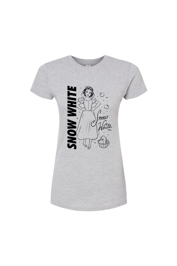 - Autograph Snow White - Juniors Fitted Graphic T-Shirt