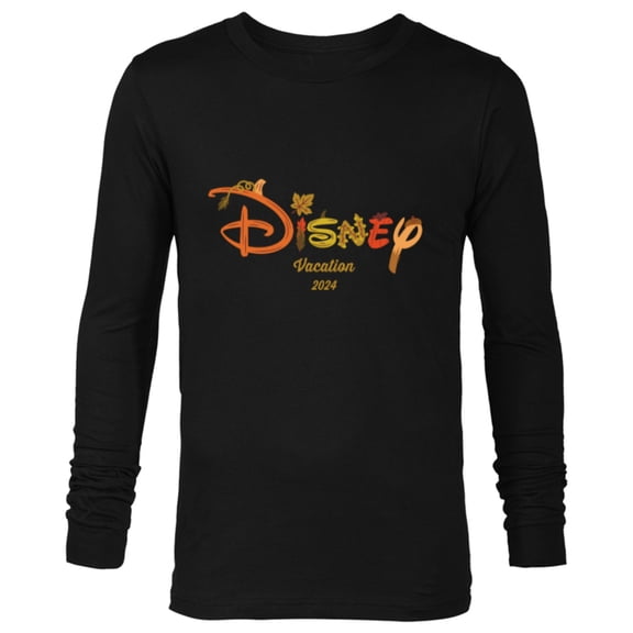 Disney Autumn Fill Logo Fall Trip Vacation 2024 - Long Sleeve T-Shirt for Men - Customized-Black