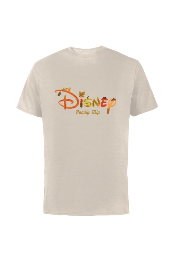 Autumn Fill Logo Fall Vacation Family Trip - Short Sleeve Cotton T-Shirt for Adults - Customized-Natural