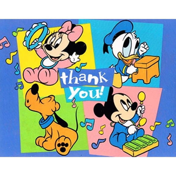 Disney Babies '1st Birthday Tunes' Thank You Notes w/ Envelopes (8ct)