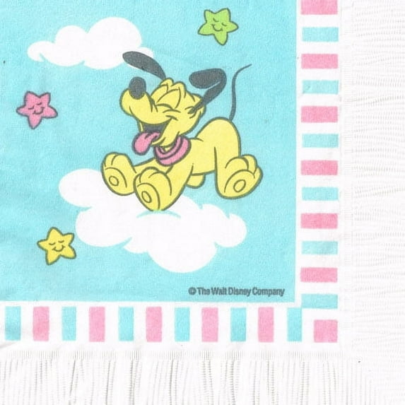 Disney Babies Vintage 1st Birthday Pluto Napkins, 16 Count