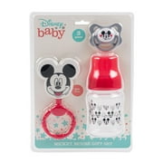 Disney Mickey Mouse 3pc Rattle Bottle Pacifier Set