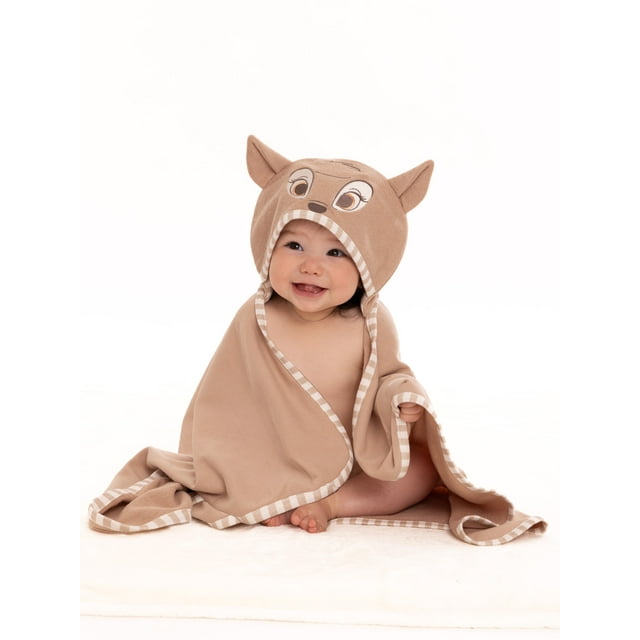 Disney Baby Bambi Baby Neutral Infant Bath Set, Hooded Towel and 3 Washcloths