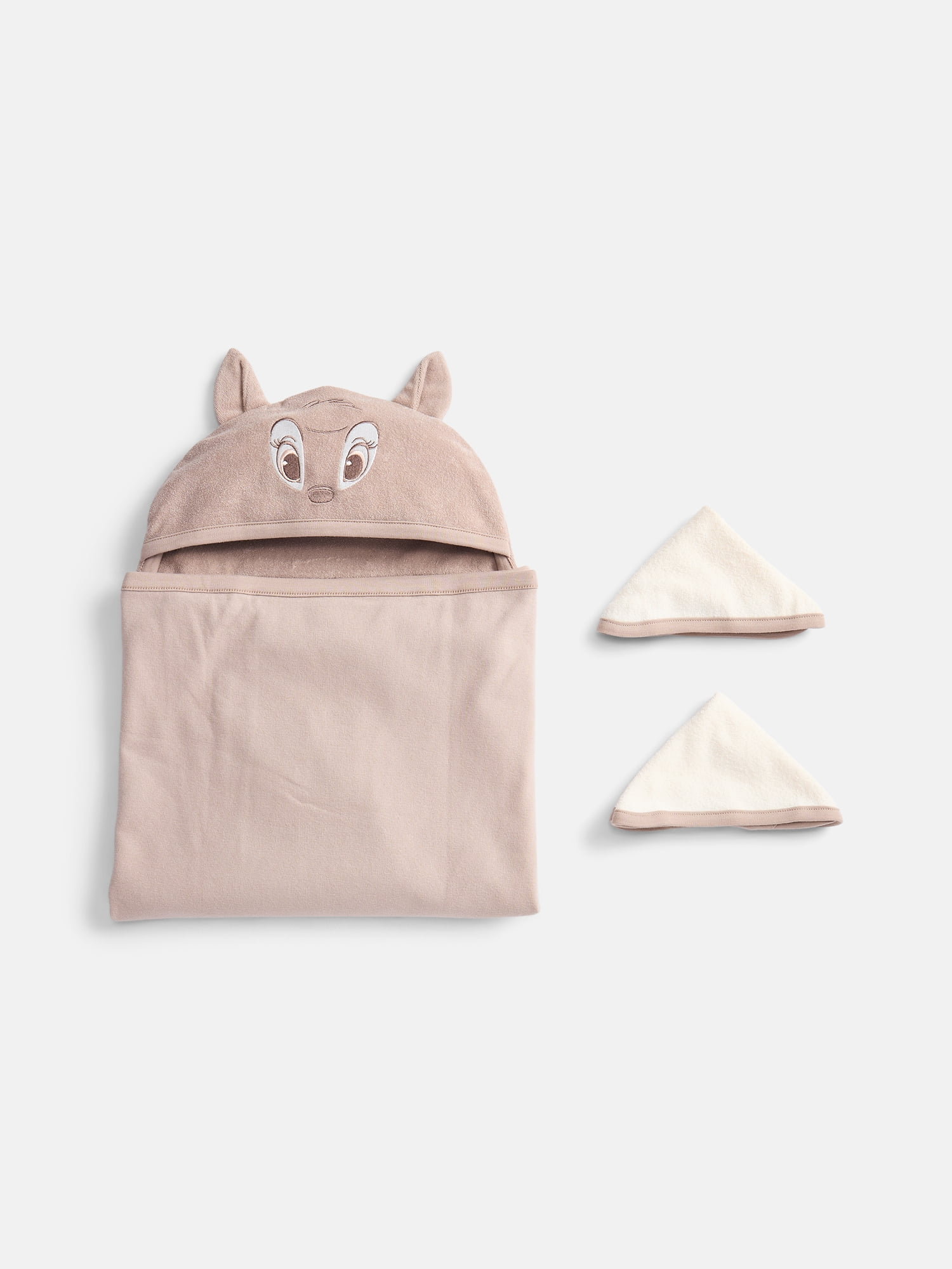 Disney Bambi Infant Baby Bath Set with Hooded Towel and Washcloths, 3-Piece, One Size