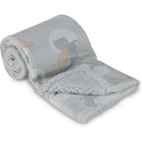 Disney Baby Blanket, Plush Mink & Sherpa Throw, Ultra-Soft Newborn & Infant Blanket, 30” x 40” – Dumbo