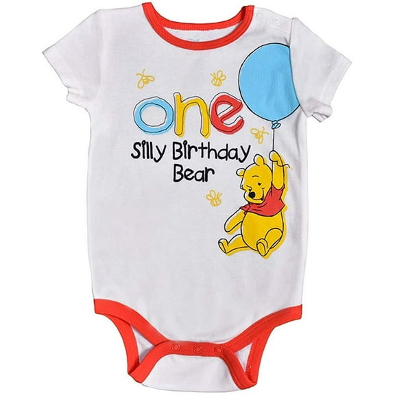 Disney Baby Boy's Winnie The Pooh Short Sleeve 1st Birthday Bodysuit Onesie