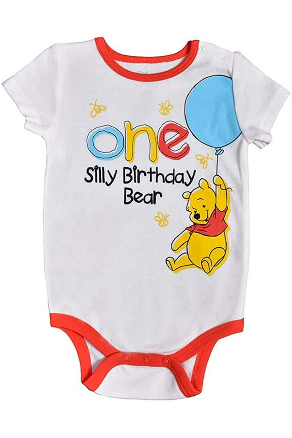 Disney Baby Boy's Winnie The Pooh Short Sleeve 1st Birthday Bodysuit Onesie