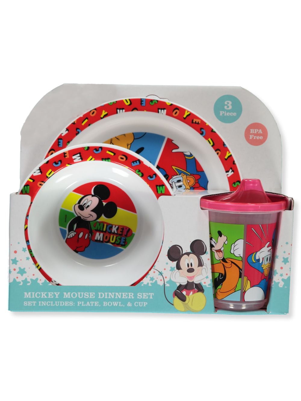 Disney Baby Boys' 3-Piece Mickey Mouse Dinner Time Set - Red