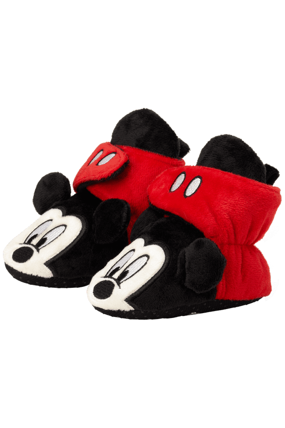 Baby Boys' Mickey Mouse Booties - Soft Fleece Slipper Socks (Newborn/Infant)