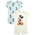 thumbnail image 1 of Disney Baby Boys Romper - 2 Pack Tiger Pooh Mickey Mouse Short Sleeve Bodysuit for Boys (Newborn/Infant), 1 of 7