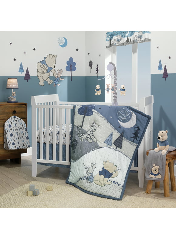 Disney Baby Forever Pooh 3-Piece Baby Crib Bedding Set  by  Lambs & Ivy - Blue