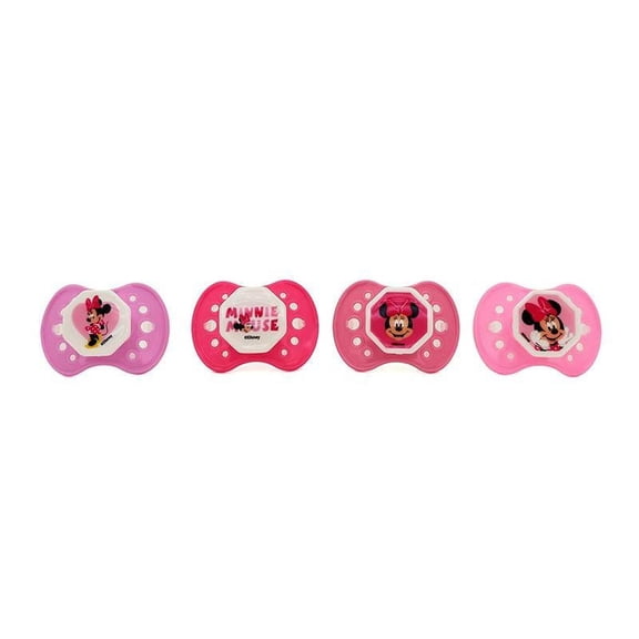 Disney Baby Girl Minnie Mouse 4 Pack of Orthodontic Pacifiers FD51166