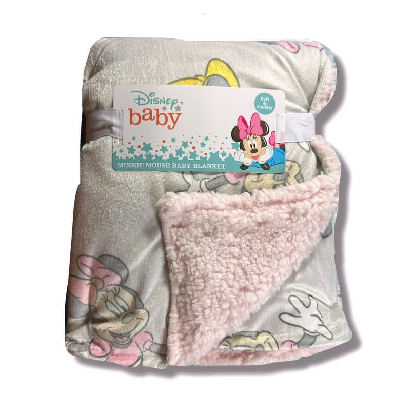 Disney Baby Girl's Minnie Mouse Fleece Sherpa Pink Blanket