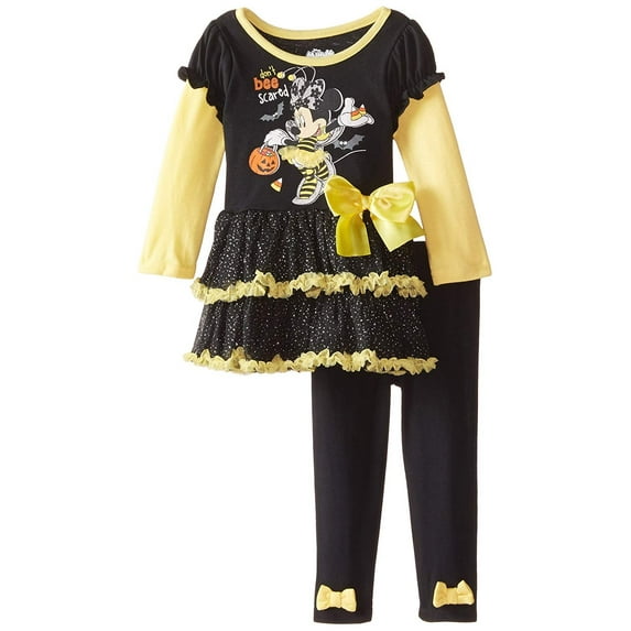 Disney Baby Girls' 2 Piece Minnie Mouse Legging Set, Black, 12 Months