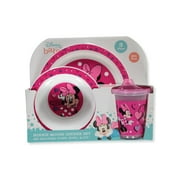 Disney Baby Girls' 3-Piece Minnie Mouse Dinner Time Set - Pink, One Size