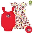 thumbnail image 1 of Disney Baby Girls Clothes Bamboo Viscose Minnie Mouse Floral Dress and Graphic One-Piece Romper 2 Pack Outfit Shower Gift Newborn 0-3 Months, 1 of 10