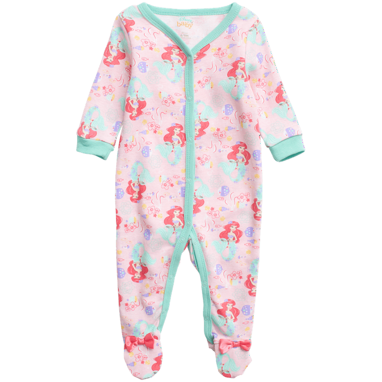 Disney Baby Girls Footed Coveralls Newborn Layette Sleep n