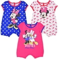 thumbnail image 1 of Disney Baby Girls' Minnie 3 Pack Rompers, 1 of 8