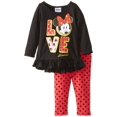 thumbnail image 1 of Disney Baby Girls' Minnie Mouse 2 Piece Love Long Sleeve Legging Set, Black, 18 Months, 1 of 1