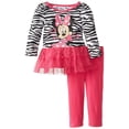 thumbnail image 1 of Disney Baby Girls' Minnie Mouse 2 Piece Zebra Print Long Sleeve Tunic Set, Rosey Ring, 12 Months, 1 of 1