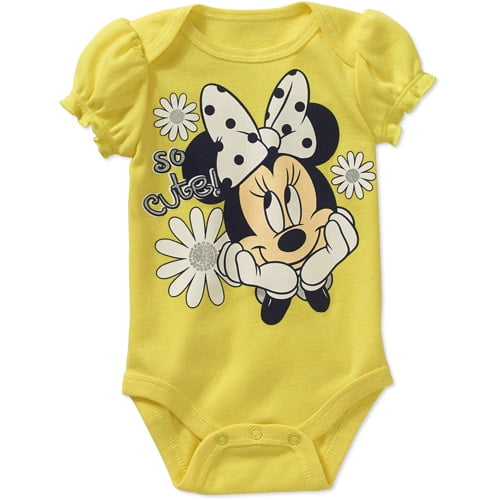 Disney Baby Girls Minnie Mouse So Cute Daisies Bodysuit (3-6 Months)