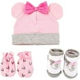 thumbnail image 1 of Disney Baby Girls' Minnie Mouse Take Me Home Layette Gift Set - 3 Piece Hat, Booties, and Mittens (Newborn), 1 of 4