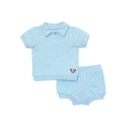 Disney Baby Girls Polo and Terry Short Set, 2-Piece, Sizes 0-18 Months