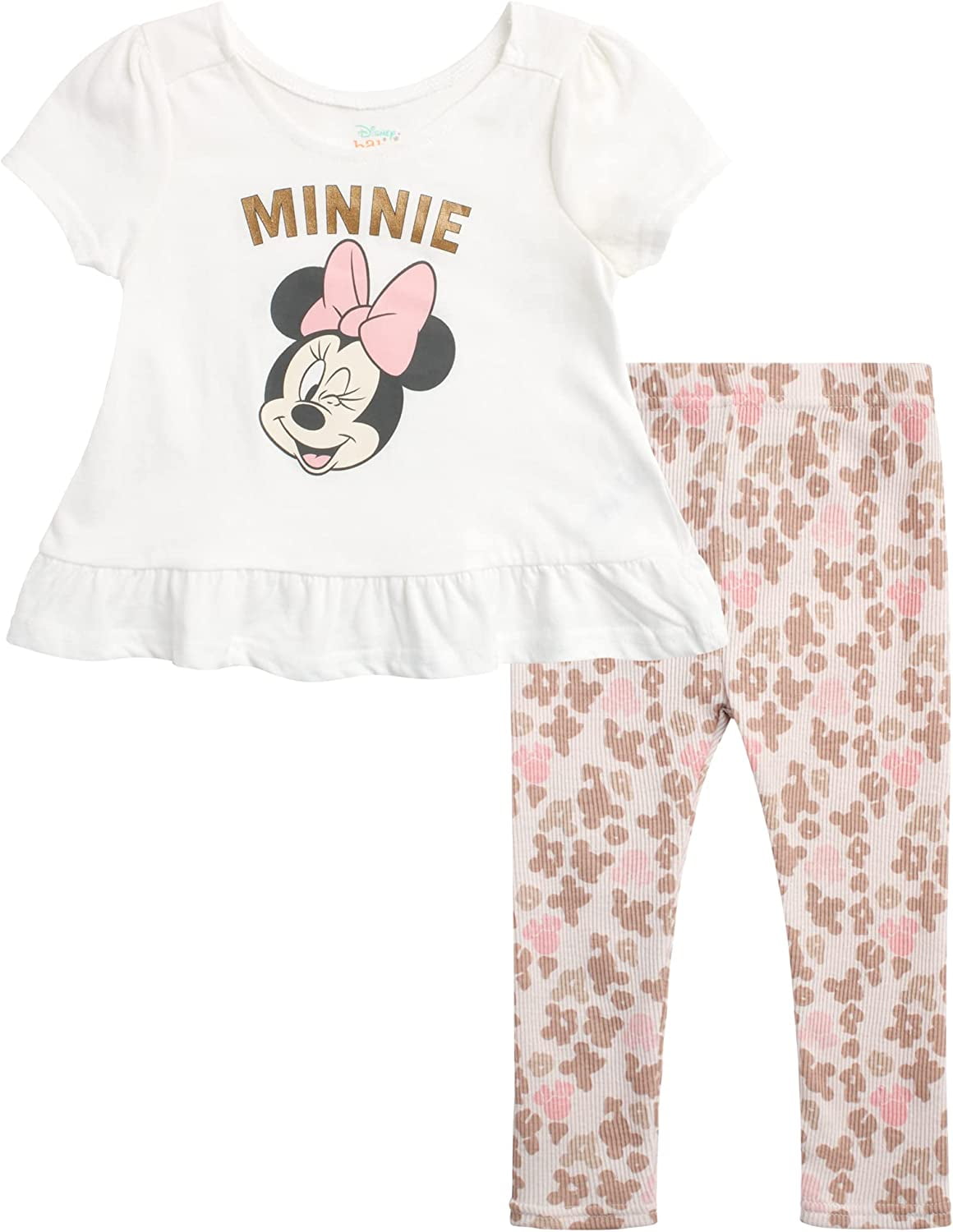 Disney Baby Infant Girls’ Leggings Set 2 Piece Minnie Mouse TShirt