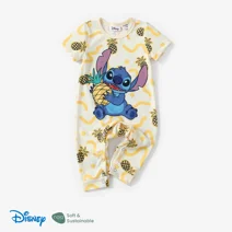 Disney Baby Jumpsuit, Stitch Short Sleeve Infant Onesie, Graphic Bodysuits Outfit 12-18 Months Yellow