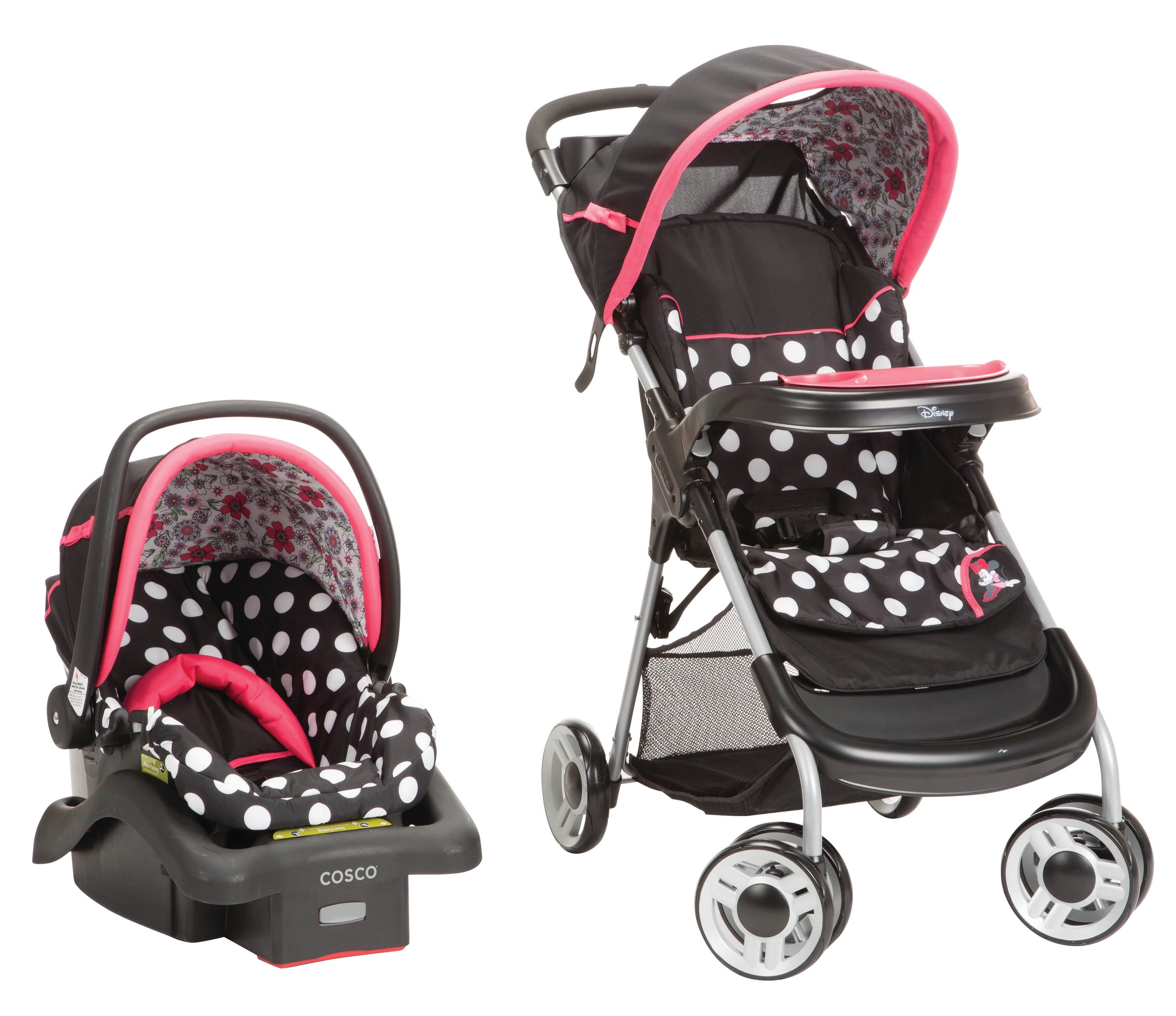 Minnie mouse car top seat and stroller bundle