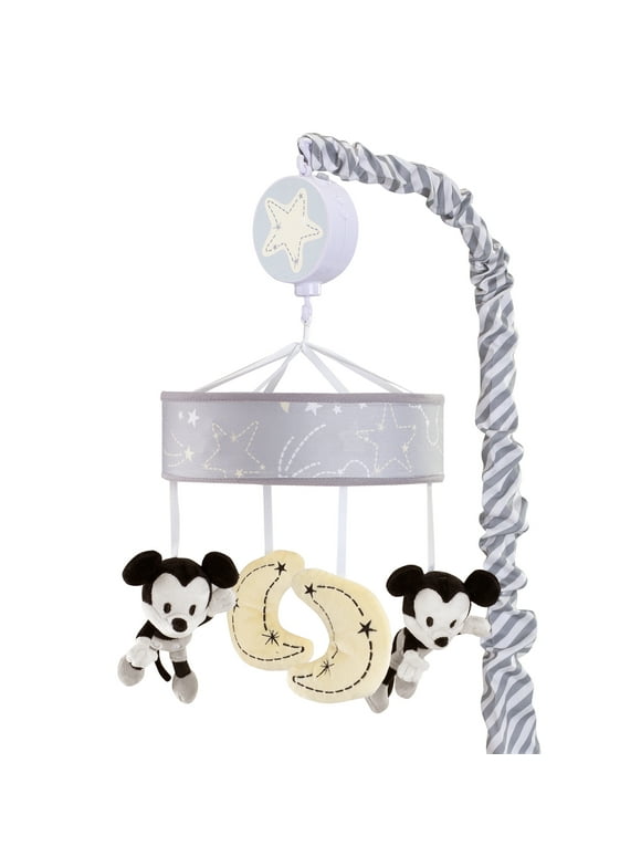 Disney Baby Mickey Mouse Gray/Yellow Musical Baby Crib Mobile by Lambs & Ivy