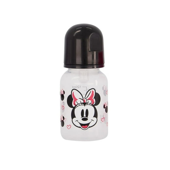 Disney Baby Minnie Mouse Black & White Hearts Minnie 5 oz Baby Bottle