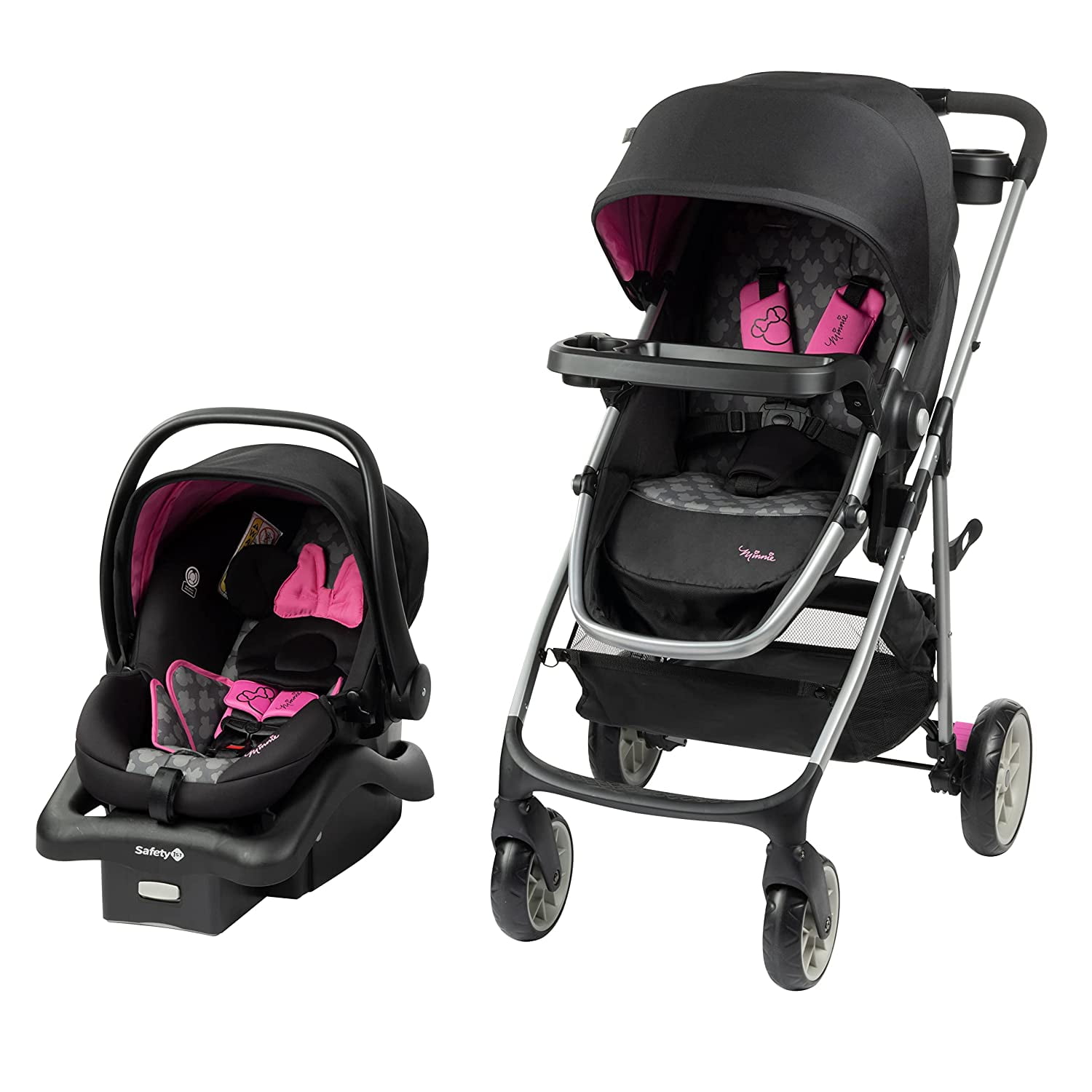 Disney Baby Minnie Mouse Grow and Go Modular Travel System - Stroller Car Seat Combo, Newborn Infant Carrier Carriage