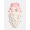 thumbnail image 1 of Disney Baby Wishes + Dreams Minnie Mouse Bodysuits with Long Sleeves, 3 Pack, Sizes Newborn-18M, 1 of 4
