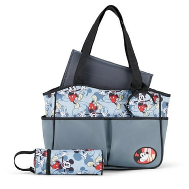 Disney Cudlie Diaper Tote Bag for Moms  Large Spacious Travel Diaper Tote for Baby Boy and Girl  17-Inches Wide Multi-Functional Baby Bag with Cute Patterns