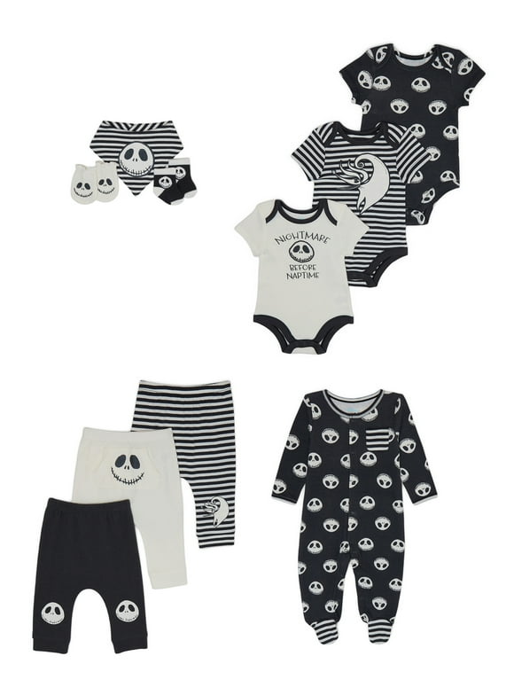 Disney Baby Nightmare Before Christmas Layette Shower Gift Set Bundle, 10-Piece, Sizes NB-6-9M