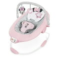 thumbnail interactive-video image 1 of Disney Baby Slip Resistant Vibrating Infant Baby Bouncer, Minnie Mouse Rosy Skies by Bright Starts, 1 of 13
