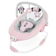 Disney Baby Slip Resistant Vibrating Infant Baby Bouncer, Minnie Mouse Rosy Skies by Bright Starts